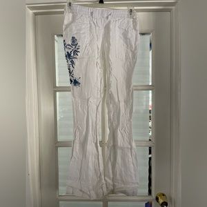 Driftwood, White and Blue Linen Pants, Size 27